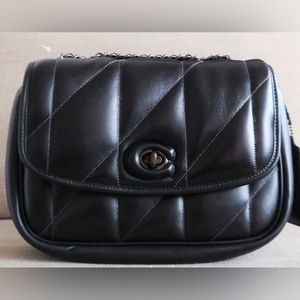 COACH PILLOW MADISON SHOULDER BAG BLACK. New condition, only worn once